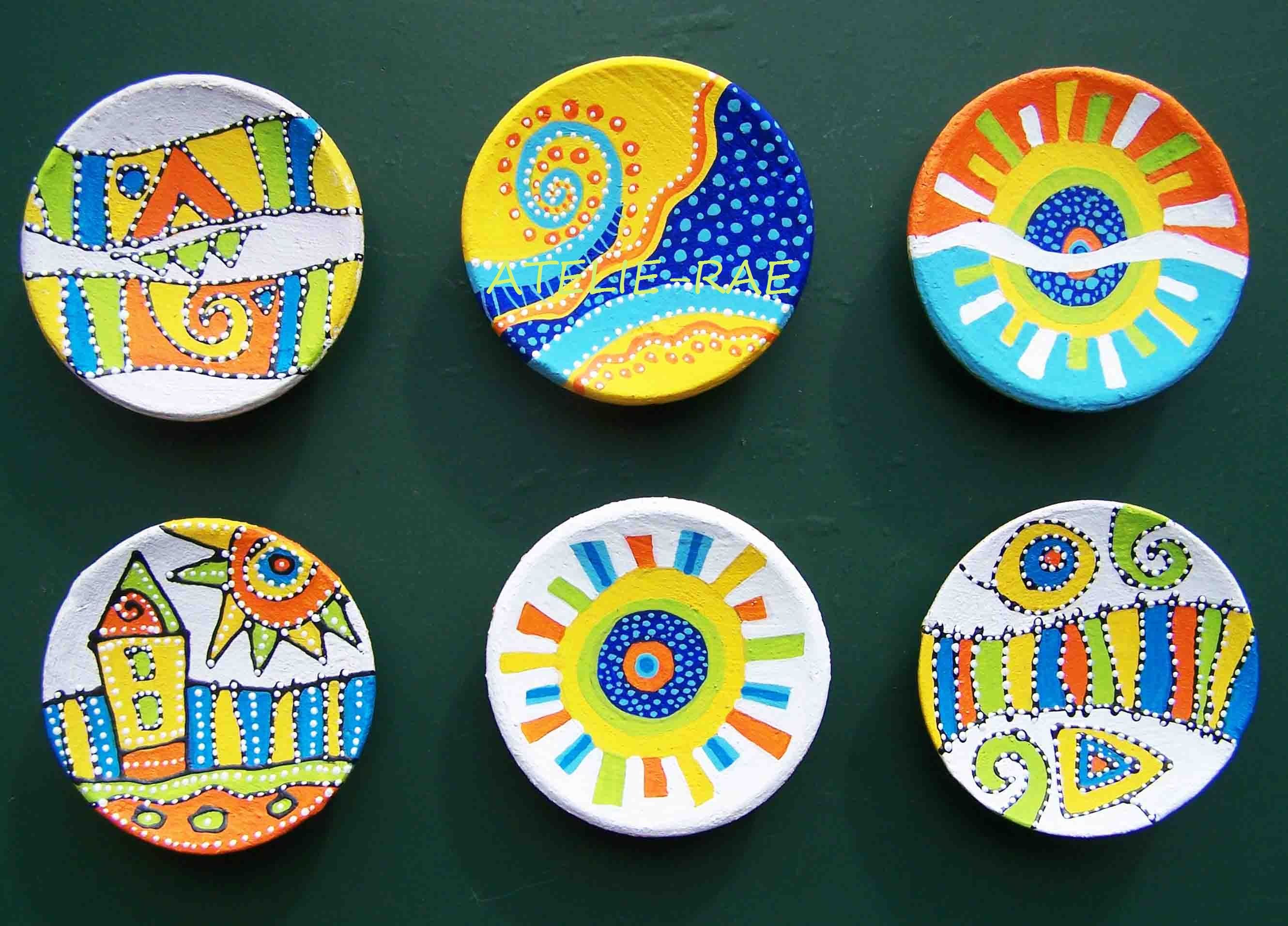 hand painted ceramic plates with acrylic paints