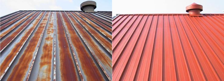 metal roof painting before and after