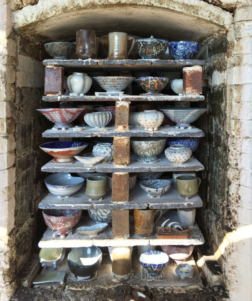 Kilns-with drying pottery of different shapes sizes