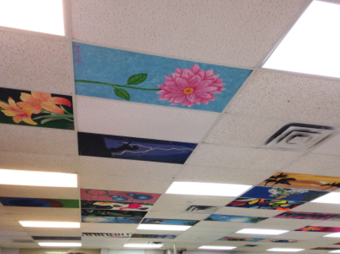 painting ceiling tiles with murals