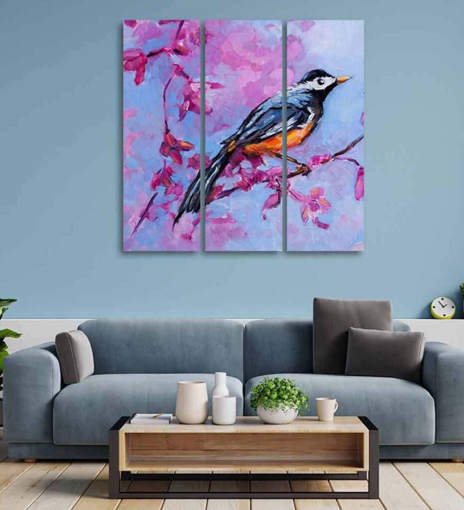 pink-bird-with-nature-canvas-wall-painting