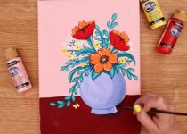 easy-acrylic-painting-ideas-floral-art-on paper