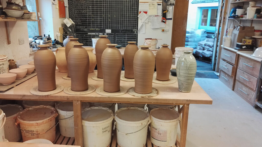 fresh pottery made 