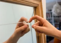 scraping glue of mirror with finger nails for its removal-passionthursday.com