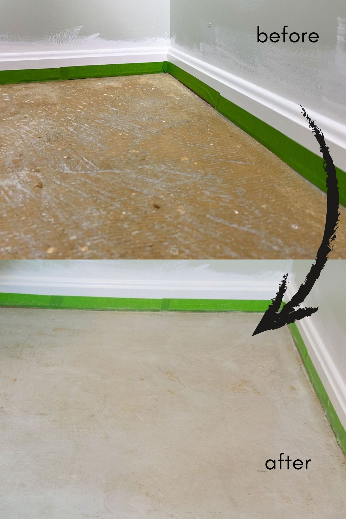 before-after-Carpet-Glue-Remove-concrete-using-simple methods-passionthursday.com